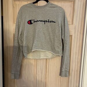 Champion Gray Cropped Sweatshirt